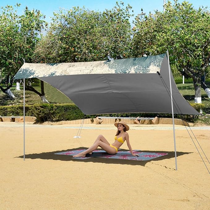 ALAZA Sea Turtle on Beach Beach Tent Sun Shelter Portable Canopy Sunshade for Outdoor Camping Picnics Backyard Fun 10x9 ft
