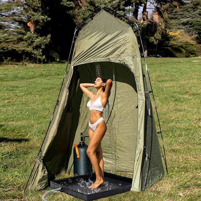 Portable Shower Pan Foldable Shower Base &amp Basin Floor with Detachable Drain Pipe Ideal for RV OutdoorIndoor Shower Stall Enclosures