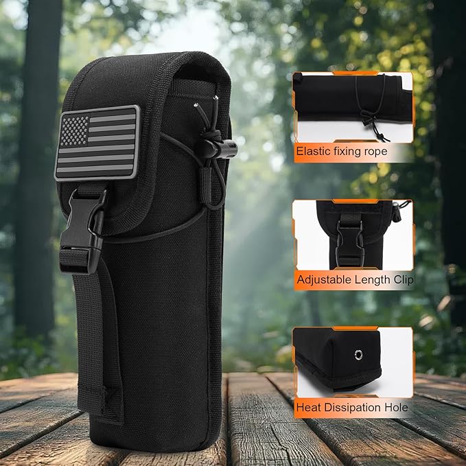 Molle Suppressor PouchStorable Suppressor/Flashlight/BatonContains Flag Patchfor Vest/Belt/Backpack/Molle Pouch/Plate Carrier and Other Tactical Gear