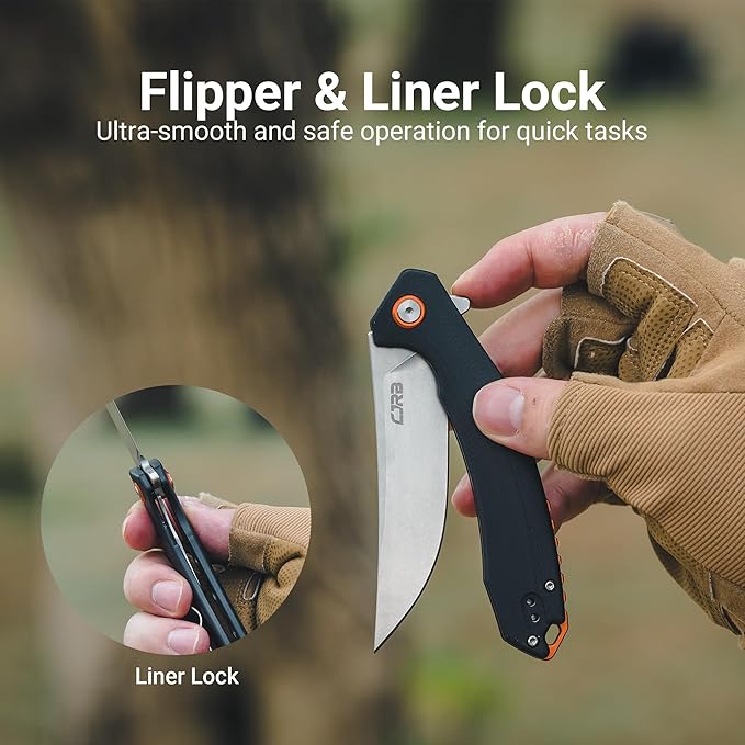 CJRB Folding Knife Gobi (J1906) AR-RPM9 Powder Steel G10 Handle Pocket Knife EDC Knife Black