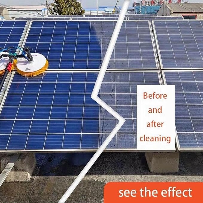 110V-240V Solar Panel Cleaning Rotating BrushPhotovoltaic and Solar Panels Water Fed Brush Electric Spin Scrubber for Window GlassSolar Panel8M