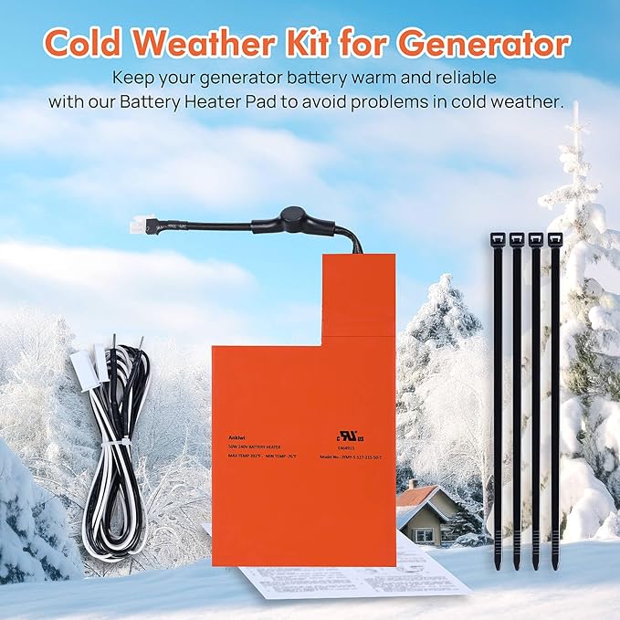 Battery Heater Pad for Generac Generator Battery Warmer Pad for Generac 7101 Cold Weather Kit for 9kW-22kW Air-Cooled Standby Generators