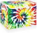 CaTaKu Large Fabric Storage Bins With LidsRainbow Tie Dye Storage Boxes With Handles for Organizing Clothes Collapsible Storage Cube Bins Baskets for Shelves