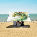 ALAZA Green Dragon Portrait Beach Tent Sun Shelter UPF50+ Protection Beach Shade Canopy w/ 4 Sandbags for Outdoor Camping Fishing Backyard Fun Picnic 10x9 ft