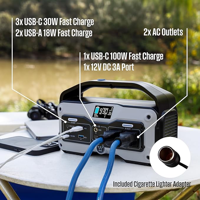 Westinghouse iGen400s 400 Watt 183Wh Portable Power Station and Solar Generator with LED and DC Outlet for Camping Home Travel Indoor/Outdoor Use (Solar Panel Not Included)