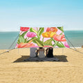 ALAZA Tulips Spring Blooming Beach Tent Sun Shelter Portable Canopy Sunshade for Outdoor Camping Picnics Backyard Fun 10x9 ft