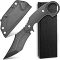 C1117 Fixed Blade KnifeD2 Steel Blade +G10 Handle Outdoor EDC Survival Claw Knife with Kydex Sheaths(Black) …