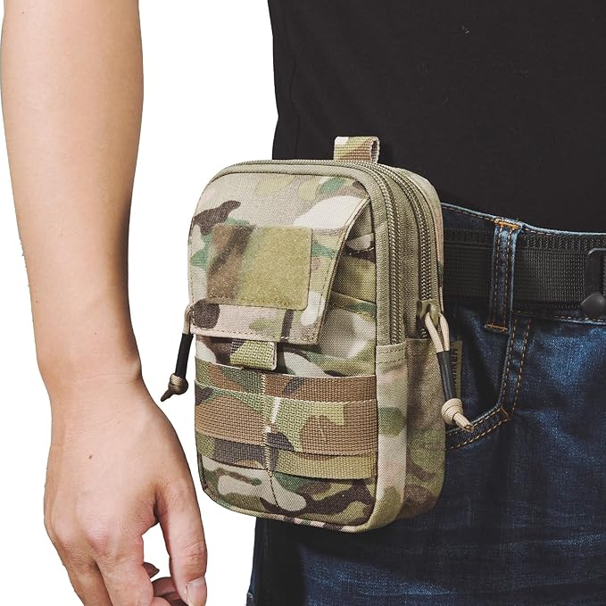 EXCELLENT ELITE SPANKER Tactical Molle EDC Pouch Nylon Belt Waist Bag Camping Hiking Organizer with Cellphone Holster for iPhone 12Pro 12 11ProMax XsMax XR XS X 8Plus 8 7 6 Samsung Galaxy Note 9 S9