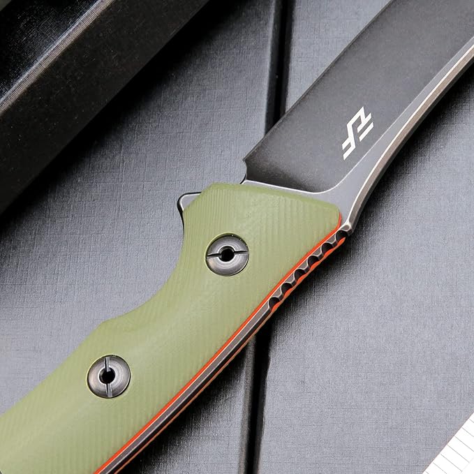 Eafengrow EF125 Fixed Blade Knife 14c28n Steel Blade G10 Handle Scales Fixed Knifes for Outdoor Camping Hunting Survival EDC Tool Knives with Kydex Sheath(Army Green)