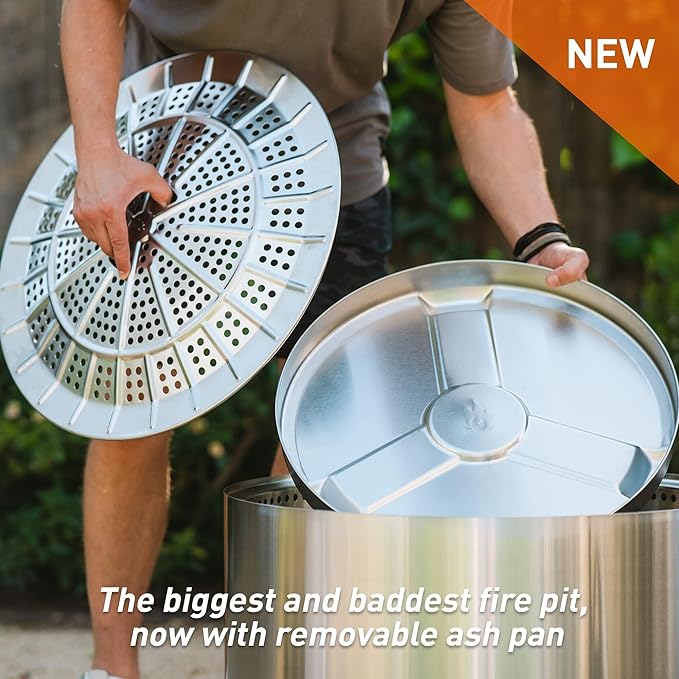 Solo Stove Yukon Essential Bundle | Portable Smokeless Fire Pit Stainless Steel for Wood Burning Incl. Yukon Fire Pit Lid and Stand Diameter: 27in Height: 19.8in Weight: 40.35lbs