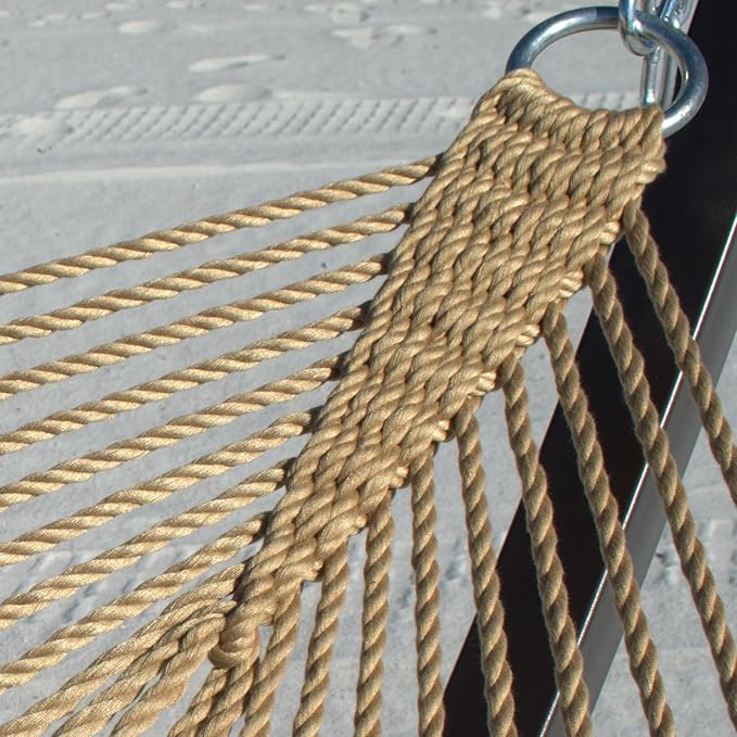 Double Caribbean Hammock - Soft-Spun Polyester - 48 inch (TAN)