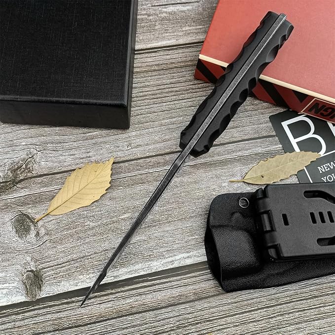 9.4 Outdoor Full Tang Fixed Blade Knife with Kydex Sheath 3.77 8Cr13mov Steel Blade G10 Handle Utility EDC Knife for Camping Hiking Fishing Survival Gift