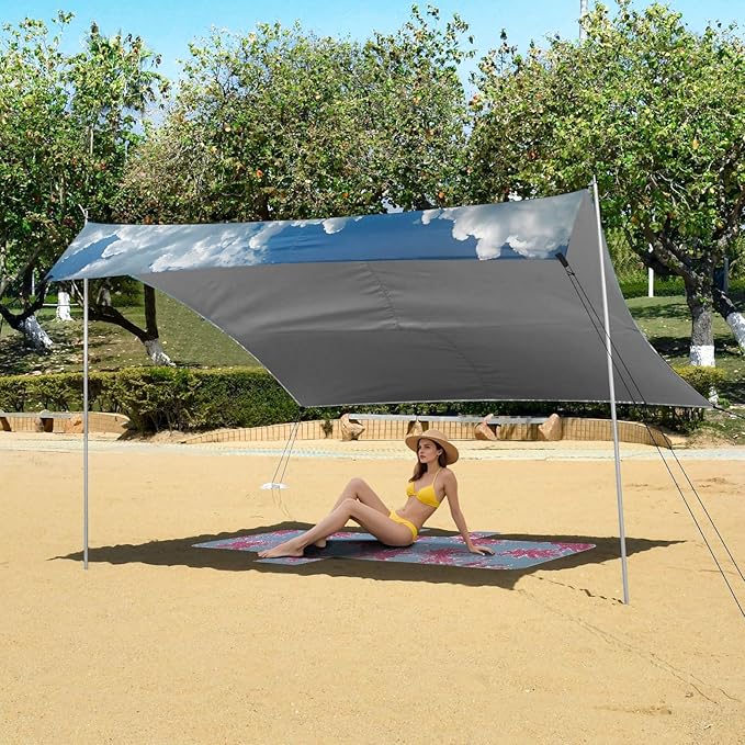 ALAZA Starfish on The Beach Water Beach Tent Sun Shelter Portable Canopy Sunshade for Outdoor Camping Picnics Backyard Fun 10x9 ft