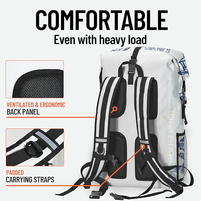 Waterproof Dry Bag Heavy Duty Marine Dry Bags for Kayaking Hiking Anchor Nautical Lighthouse Backpack Roll-Top Closure Bag - Backpack Waterproof Phone Case 35L/55L/85L