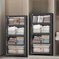 UAMFURI Stackable Storage Bins with Lids Extra Large Plastic Organizer Cabinet Drawers 896QT Collapsible Closet Containers with Doors and WheelsFor Bedroom Office Garage(8Pack Cube)