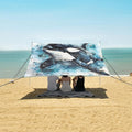 ALAZA Killer Whale Watercolour Beach Tent Sun Shelter UPF50+ Protection Beach Shade Canopy w/ 4 Sandbags for Outdoor Camping Fishing Backyard Fun Picnic 10x9 ft