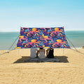 ALAZA Octopuses Seaweed Beach Tent Sun Shelter UPF50+ Protection Beach Shade Canopy w/ 4 Sandbags for Outdoor Camping Fishing Backyard Fun Picnic 10x9 ft