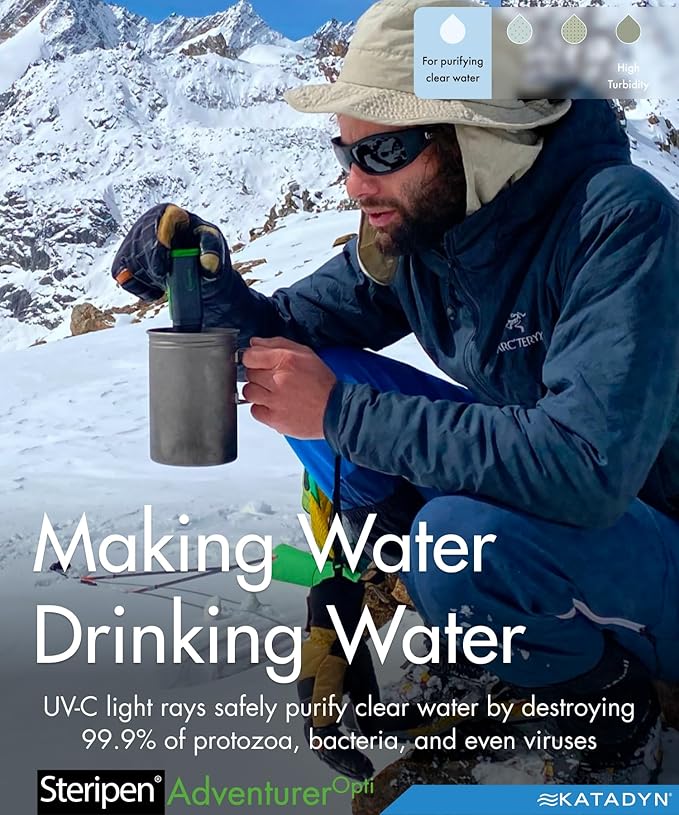 SteriPen Adventurer Opti UV Water Purifier for Backpacking Camping &amp Travel