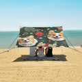 ALAZA Christmas Corgis Pattern Beach Tent Sun Shelter Portable Canopy Sunshade for Outdoor Camping Picnics Backyard Fun 10x9 ft