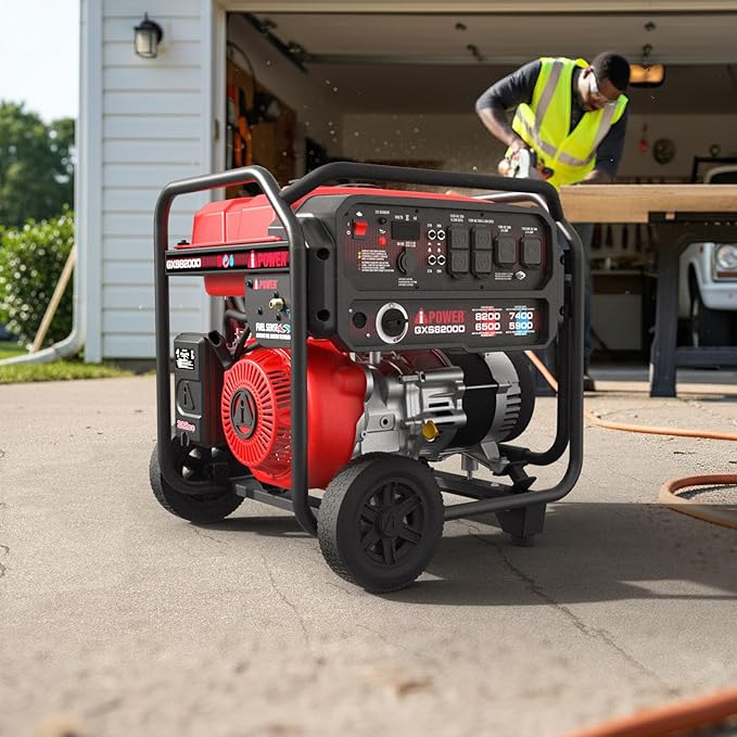 A-iPower 8200W Portable Generator Dual Fuel Gas and Propane Powered Power Supplies with 322cc OHV Engine CO Sensor Heavy Duty Generators For Jobsite RV Whole House Backup Emergency