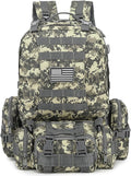 Tactical Backpack for Men Women Large Waterproof Military Backpack Detachable Molle Backpack Army Assault Pack (ACU Camo)