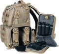 G.P.S. Tactical Range Backpack | Tan | 3 Handguns Capacity | Molle Webbing | Durable Waterproof Stain-Resistant Shooting Tactical Gear