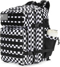 Lovelinks21 25L Tactical Military Backpack Small Travel Rucksack for Men and Women Assault Pack Bug Out Bag Molle Daypack Gym Backpack with Bottle Holder (Black White Checkered)