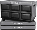 CleverMade Collapsible Storage Bins 46L (3-Pack) – Heavy Duty Collapsible Plastic Storage Bins Stackable Folding Storage Bins for Car Garage Home Organization - Foldable Bins Stone