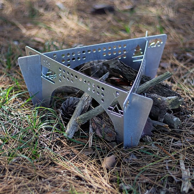 4 Foot Fire Grill 2 Pcs | Grill Stand for Camping Travel Outdoor (Ottoman Stove II)