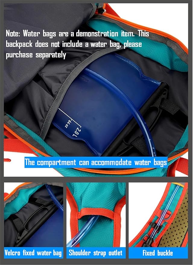 Lightweight Cycling Hydration BackpackLarge Capacity Pack for TravelHikingClimbingSkiingRunning Daypack for Men Women (Black)