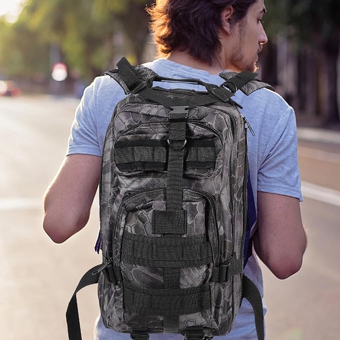 Abaodam Outdoor Tactical Backpack 3p Oxford Cloth Hiking Knapsack Large Capacity Equipment Organizer for Camping and Outdoor Sports