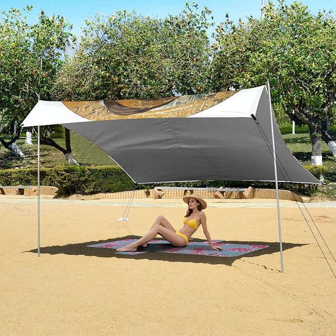 Game Anime Playroom Japanese Samurai Beach Cabana UPF50+ Protection Easy Setup Portable Sun Shelter with Carrying Bag for Backyard and Camping