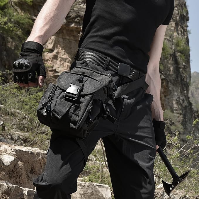 ANTARCTICA Waterproof Military Tactical Drop Leg Pouch Bag Type B Cross Over Leg Rig Outdoor Bike Cycling Hiking Thigh Bag