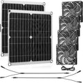 Riakrum 20W 16V Solar Panel Exhaust Fan Kit USB Portable Solar Powered Fan Summer Outdoor Waterproof Ventilator Fan for Chicken Coops Greenhouses Camping Exhaust (2 Sets)