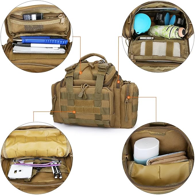 G4Free Sport Outdoor Waist Pack Tactical Sling Bag Hiking Fanny Pack Fishing Tackles(Tan)