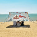ALAZA Christmas Cardinal Bird Beach Tent Sun Shelter UPF50+ Protection Beach Shade Canopy w/ 4 Sandbags for Outdoor Camping Fishing Backyard Fun Picnic 10x9 ft