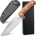 Sitivien ST30 Fixed Blade Knife Sleipner Brushed Steel Blade Micarta Handle Full Tang EDC Straight Knife for Camping Hunting Fishing(Brown)