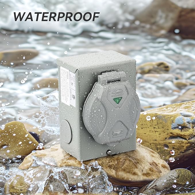 Pre-Drilling 30 Amp Generator Inlet Box RVMATE NEMA L14-30P Power Inlet Box for 4 Prong Generator Cord 125/250V3750/7500W 30a Power Inlet Box ETL Listed Waterproof for Outdoor Use