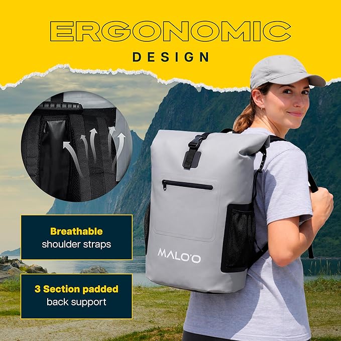 Malo’o Pro Insulated Backpack Cooler Leakproof Soft Cooler Backpack for Camping Fishing Hiking Kayaking Beach