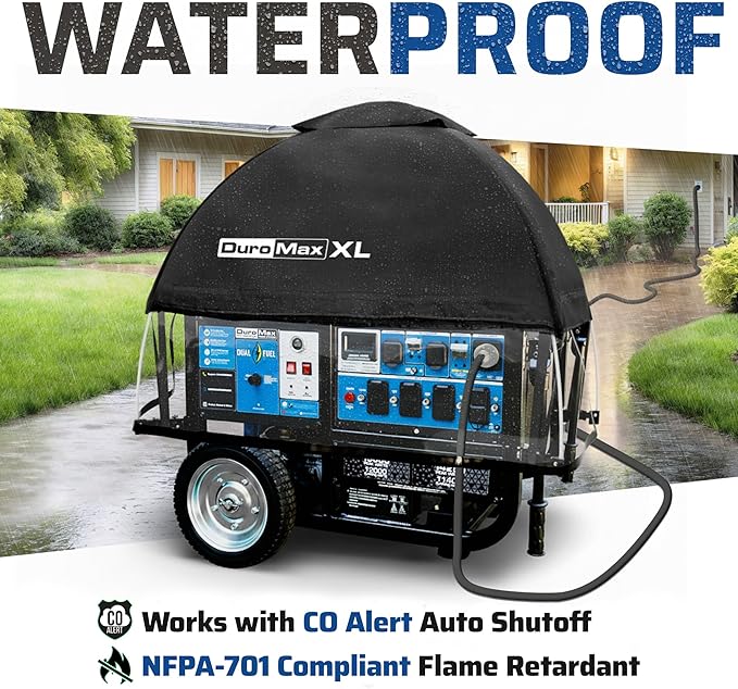 DuroMax DMX-GTX-XL XL Portable Generator Running Cover – Weatherproof Outdoor Vinyl Canopy Fire- &amp Wind-Resistant Universal Open Frame Fit