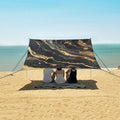 ALAZA Golden Marble on Black Beach Tent Sun Shelter Portable Canopy Sunshade for Outdoor Camping Picnics Backyard Fun 10x9 ft