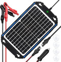 SUNER POWER Waterproof 12W 12V Solar Battery Charger &amp Maintainer Pro Built-in UltraSmart MPPT Charge Controller 12 Volt Solar Panel Trickle Charging Kits for Car Automotive Boat Marine RV Trail