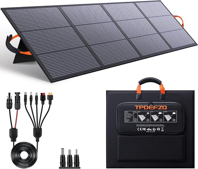 220W Portable Solar Panel 20V 25% High Efficiency N-Type Solar Cell with 4 Adjustable Kickstand IP68 WaterproofFoldable Solar Panel for Camping RV Off Grid Backup