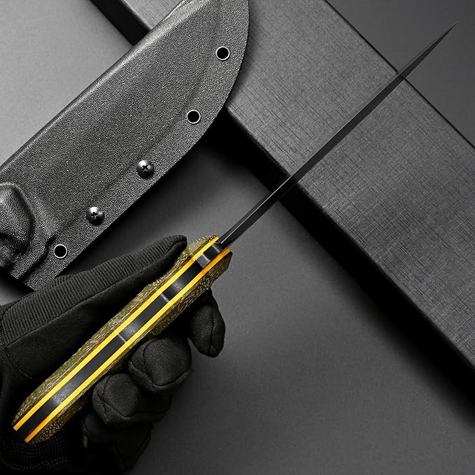 Eafengrow EF150 Fixed Blade Knife Sleipner Steel Blade Micarta Handle Full Tang EDC Tool Straight Knife for Working Camping Survival