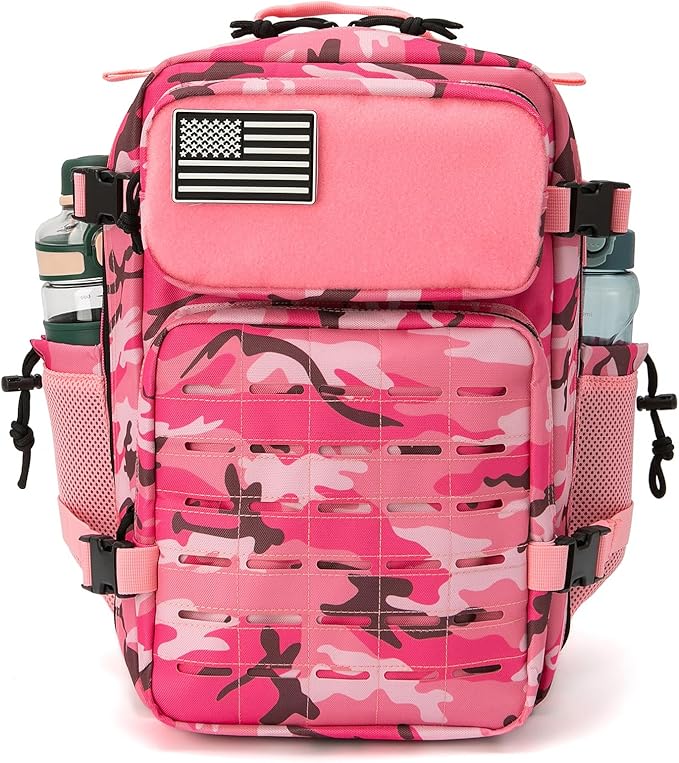 QT&ampQY 25L/45L Military Tactical Backpack For Men Molle Daypack 3 Day Bug Out Bag Hiking Rucksack With Bottle Holder