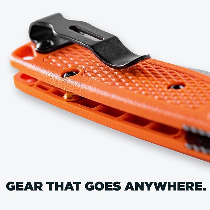 Benchmade - Mini Bugout Outdoor EDC Folding Knife Drop-Point Blade with Orange Grivory Handle (533)