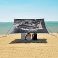 ALAZA Roaring Tiger Beach Tent Sun Shelter UPF50+ Protection Beach Shade Canopy w/ 4 Sandbags for Outdoor Camping Fishing Backyard Fun Picnic 10x9 ft