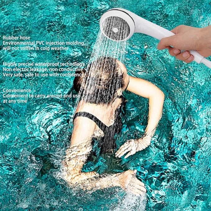 Portable Shower Rubber Hose Wearing a Regulating Valve Camping Shower 1.5 Meters Deep in Water Portable Outdoor Shower for Camping Outdoor