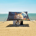 ALAZA Cute Hamster Beach Tent Sun Shelter UPF50+ Protection Beach Shade Canopy w/ 4 Sandbags for Outdoor Camping Fishing Backyard Fun Picnic 10x9 ft