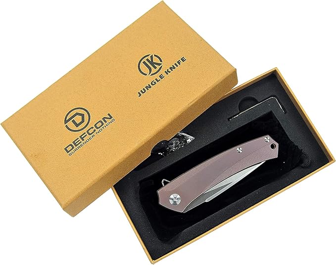 DEFCON Jungle Knife Series D2 Blade Titanium EDC Folding Pocket Tactical Knife